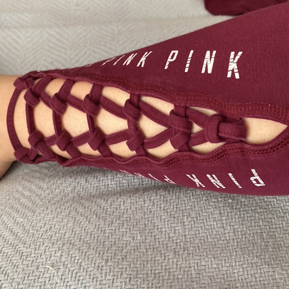 PINK maroon leggings - Picture 3 of 3